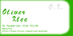 oliver klee business card